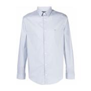 Heldere Blauwe Logo Katoenen Shirt Emporio Armani , Blue , Heren