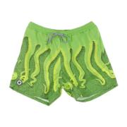 Zwembroek in Kiwi/Lime Kleur Octopus , Green , Heren