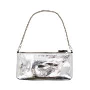 Platte tas met metalen kettingriem Pinko , Gray , Dames