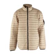 Bruine donsjas met geweven kamers Stone Island , Brown , Heren