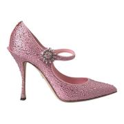 Roze Kristal Hakken Pumps Schoenen Dolce & Gabbana , Pink , Dames