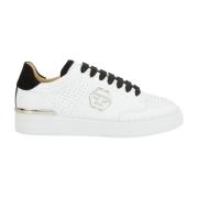 Leren Lo-Top Sneakers in Wit Philipp Plein , White , Heren