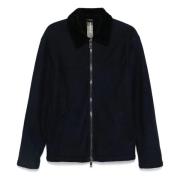 Shearling Leren Jas, Slim Fit, Ritssluiting Giorgio Brato , Blue , Her...