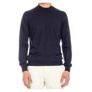 Blauwe Sweater Lupetto Wol Finezza 16 Barba , Blue , Heren