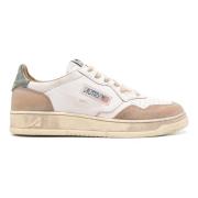 Vintage Leren Sneakers Medalist Low Autry , Beige , Heren