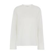 Witte Sweater Lange Mouw T-shirt Róhe , White , Dames