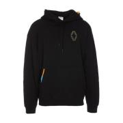 Zwarte Hoodie met Grafische Print Marcelo Burlon , Black , Heren