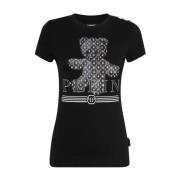 Stijlvol Grafisch T-shirt Philipp Plein , Black , Dames