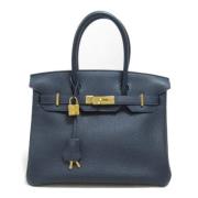 Pre-owned Leather handbags Hermès Vintage , Blue , Dames