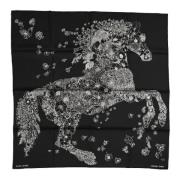 Pre-owned Silk scarves Hermès Vintage , Black , Dames