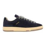 Blauwe Suède Ronde Neus Sneakers Lanvin , Blue , Heren