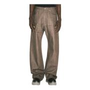 Coated-Felt Finish Mid-Rise Jeans Rick Owens , Brown , Heren