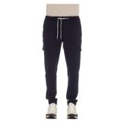 Blauwe Cargo Broek Elastische Taille PT Torino , Blue , Heren