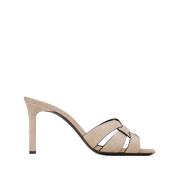 Leren Muiltjes Saint Laurent , Beige , Dames