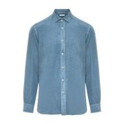 Lyocell Shirt Boglioli , Blue , Heren