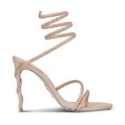 Nude Strappy Sandals René Caovilla , Beige , Dames