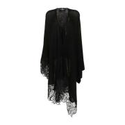 Stijlvolle Cape voor Trendy Outfits Ermanno Scervino , Black , Dames