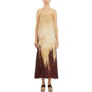 Anaya Jurk van Cupro en Viscose UMA Wang , Beige , Dames