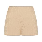 Retro Denim Shorts Valentino Garavani , Beige , Dames