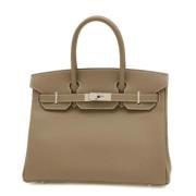 Pre-owned Leather handbags Hermès Vintage , Gray , Dames