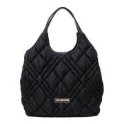 Zwarte Schoudertas met Handvat Love Moschino , Black , Dames