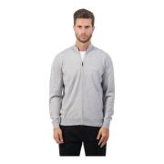 Grijze Zip Cardigan Sweater Boss , Gray , Heren