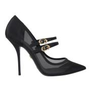 Zwarte Mesh Mary Janes Hakken Pumps Dolce & Gabbana , Black , Dames