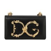 Leren Crossbody Tas Dolce & Gabbana , Black , Dames