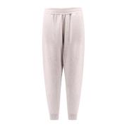 Luxe Wol Kasjmier Geribbelde Broek Brunello Cucinelli , Beige , Dames