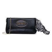 Zwarte Schoudertas met Decoratieve Sjaal Love Moschino , Black , Dames