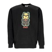 Premium Bear Icon Crewneck Sweatshirt Zwart Obey , Black , Heren