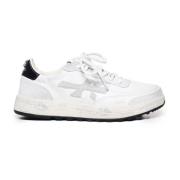 Witte Sneakers met Suède Inzetstukken Premiata , White , Heren