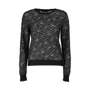 Stijlvolle Zwarte Geborduurde Trui Guess , Black , Dames