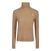 Gezellig Gebreide Schildpadhals Sweater Ralph Lauren , Beige , Dames