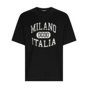 Casual Katoenen T-shirt G8Pn9Tg7Npvn0000 Dolce & Gabbana , Black , Her...