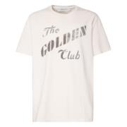 Vintage Front Print Katoenen T-shirt Room Golden Goose , White , Heren