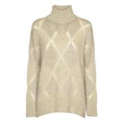 Turtleneck Sweaters Brunello Cucinelli , Beige , Dames