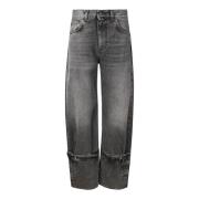 High-Waisted Jeans met Afneembare Onderkant Haikure , Gray , Dames