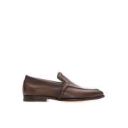 Klassieke Leren Loafers Santoni , Brown , Heren