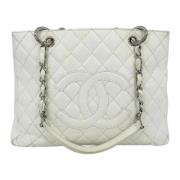 Pre-owned Leather totes Chanel Vintage , White , Dames