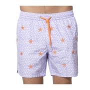 Zwemshorts met zeesterrenprint MC2 Saint Barth , Purple , Heren