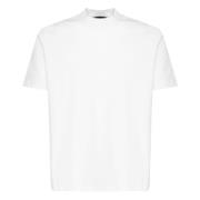 Witte Katoenen T-shirt Ronde Kraag Halve Mouwen Giuliano Galiano , Whi...