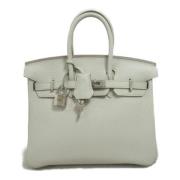 Pre-owned Leather handbags Hermès Vintage , Gray , Dames