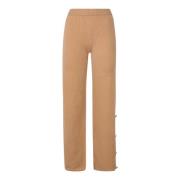 Gebreide Broek Elastische Taille Kameel Mariuccia Milano , Brown , Dam...