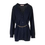 Stijlvolle Cardigan met Uniek Design Valentino Garavani , Blue , Dames