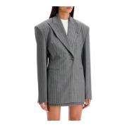 Zandloper Blazer met Pinstripe Design Andamane , Gray , Dames