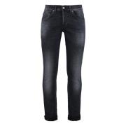 Biologisch Katoen Omgeslagen Zoom Jeans Dondup , Black , Heren