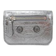 Pre-owned Leather wallets Balenciaga Vintage , Gray , Dames