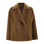 Bruine Alpaca Wol Caban Jas Max Mara Studio , Brown , Dames