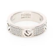 Pre-owned Metal rings Fendi Vintage , Gray , Dames